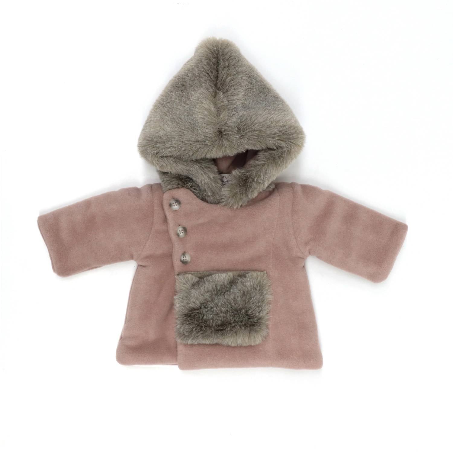 La Mascot - Girls Faux Fur Hood & Pocket Coat