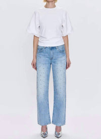 Pistola - Lexi Mid Rise Bowed Straight Jeans