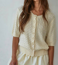 By Together - Cable Knit Cardigan Sweater