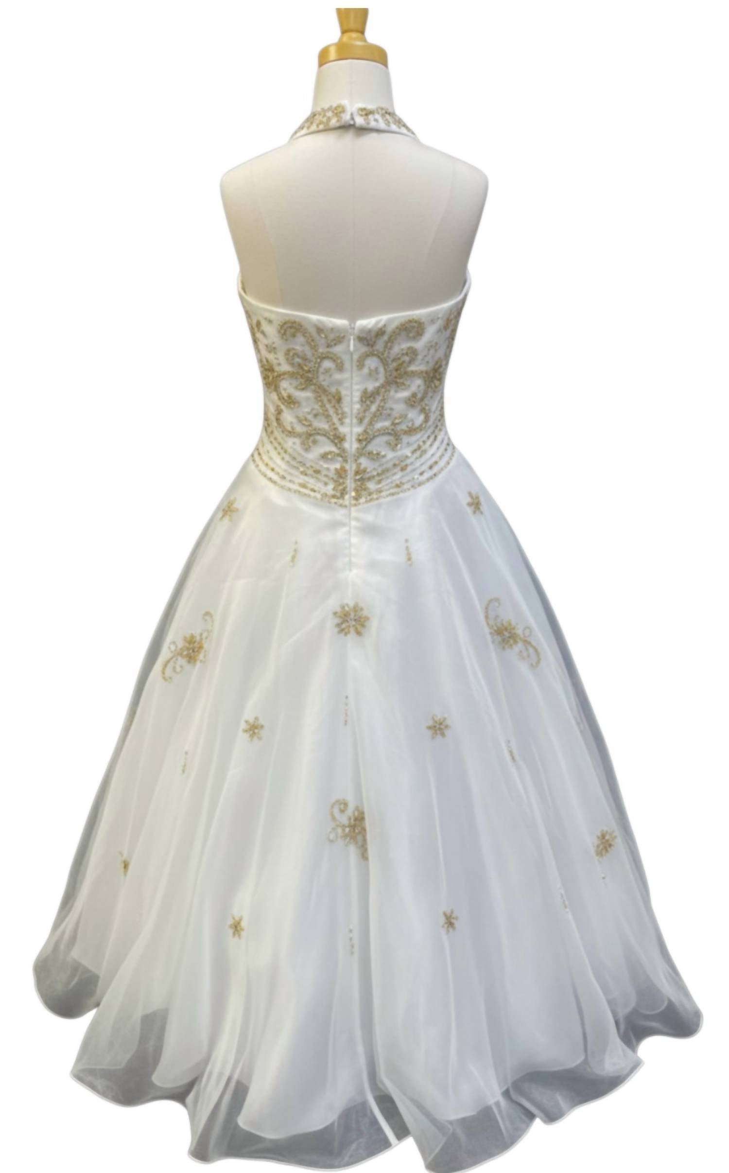 Little Rosie - Girl's Sleeveless Halter Maxi Dress