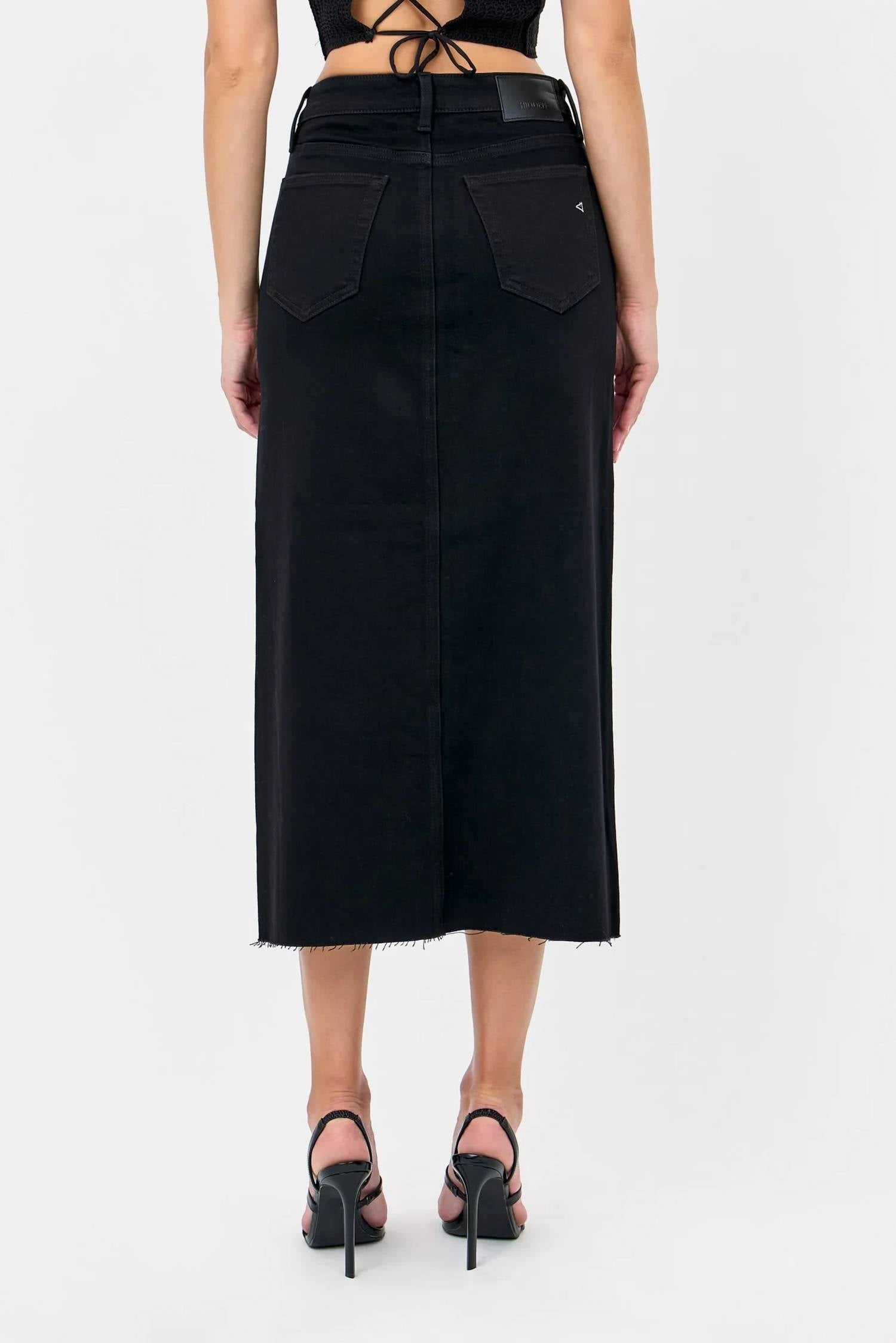 Hidden - Peyton High Rise Midi Denim Skirt