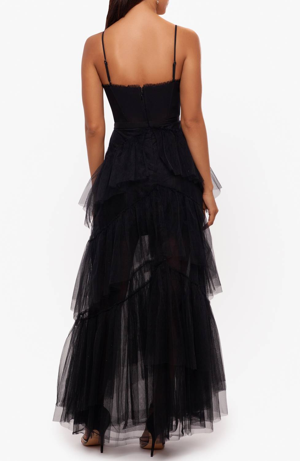 Betsy & Adam - Tiered Ruffle Tulle Corset Gown