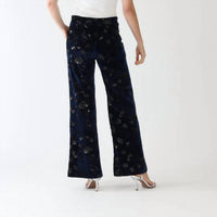 Vilagallo - Venus Floral Sequin Velvet Pants