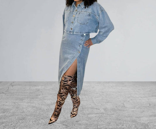 Mable - Denim Skirt Set