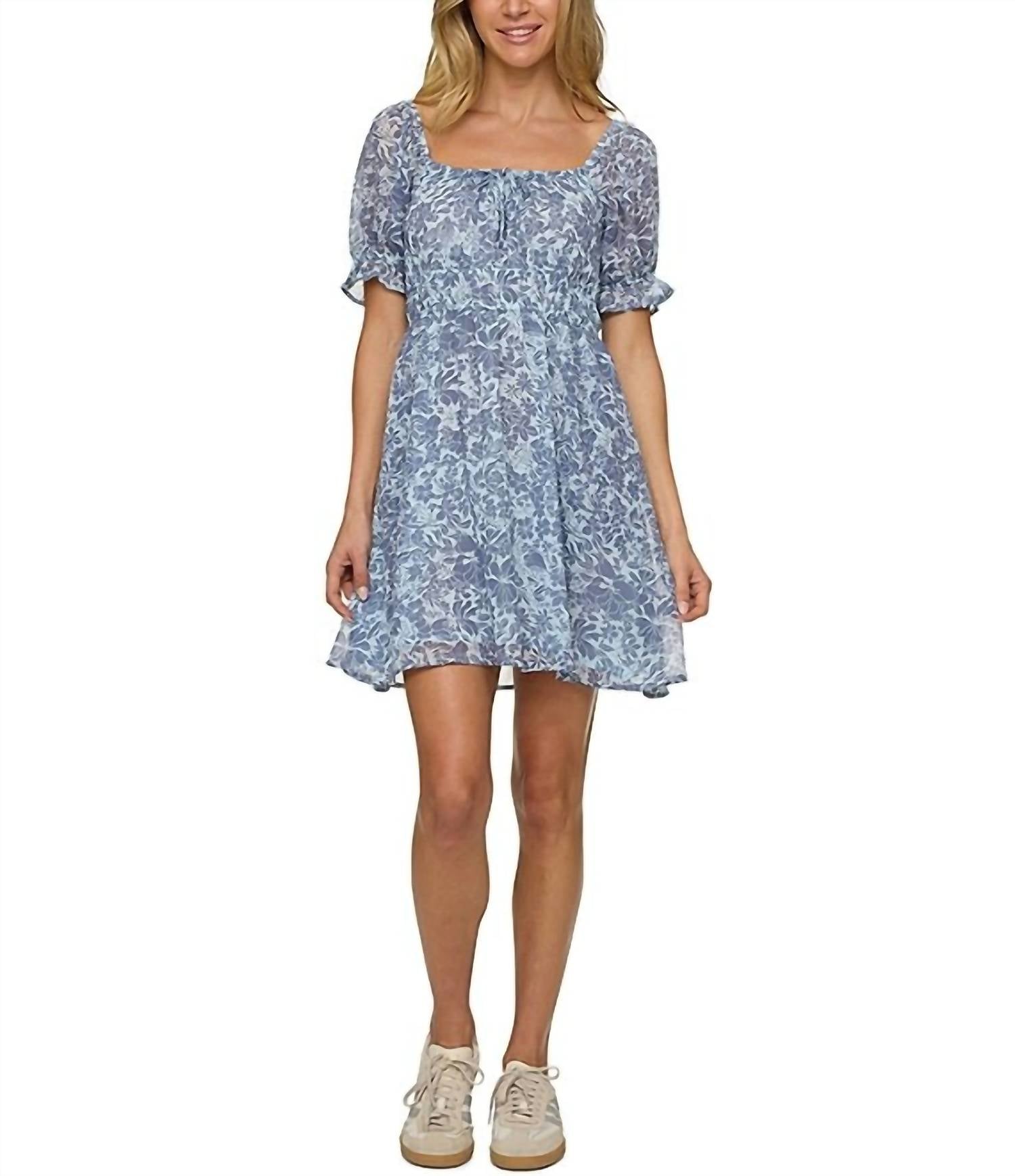 Flags & Anthem - Aubrey Short Sleeve Tie Front Mini Dress