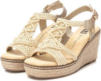 Xti Women's Textile Open Toe Sandals in gold textile - women's sandal - view 5