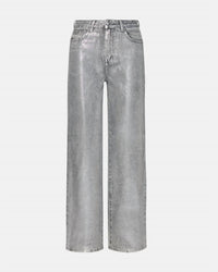 STEVE MADDEN Straight Leg Metallic Jeans in silver - women's jeans - alternate view