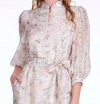 Jade - Stand Collar A-line Midi Dress