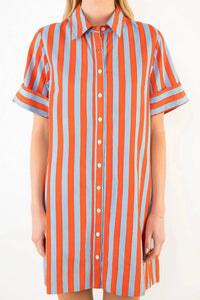 Thml - Stripe Button Up Mini Dress