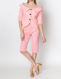 ZETAYE Celeste Linen Cotton Blazer in pink - women's jacket