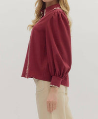Entro - Long Sleeve Collared Top