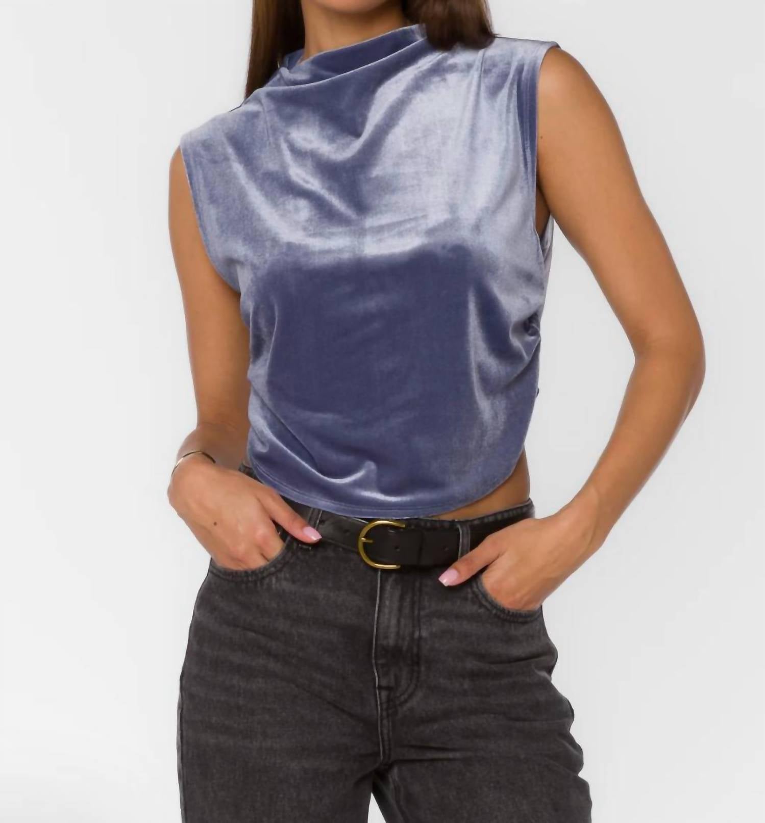 Velvet Heart - Lavali Velvet Sleeveless Mock Neck Top
