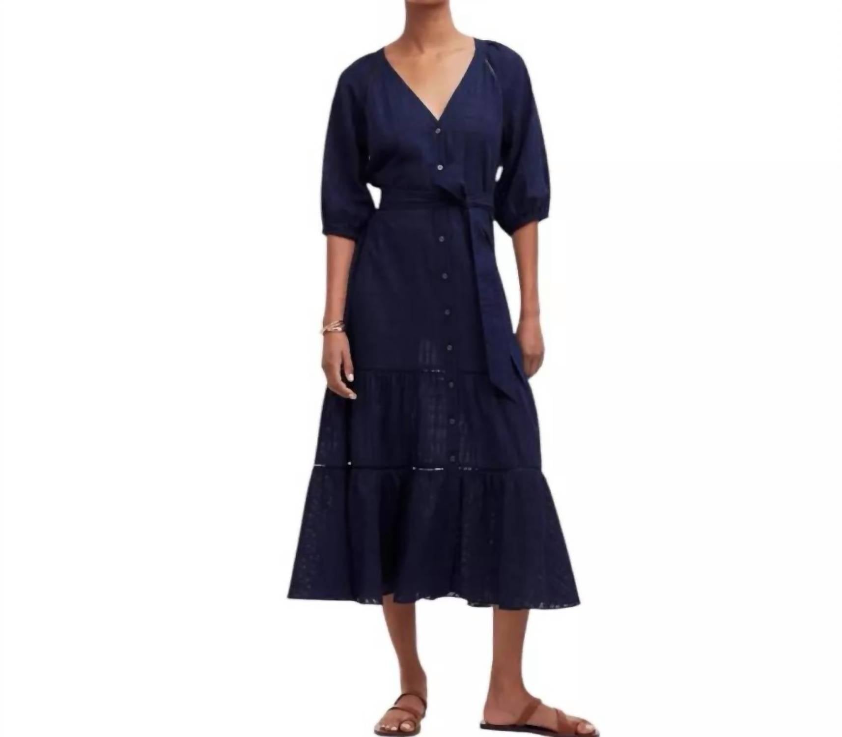 Madewell - Tie-waist Tiered Midi Dress