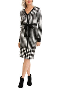 London Times - Long Sleeves Knit Midi Dress