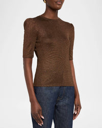 Frame - Lurex Gathered Tee