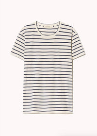 NILI LOTAN Lana Crewneck Tee in natural navy - women's t-shirt - view 5