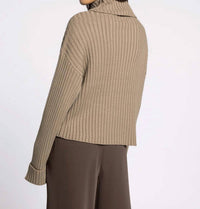 Weekend Los Angeles Virginia Relaxed Drop Shoulder Sweater in brown - women's sweater - detail view
