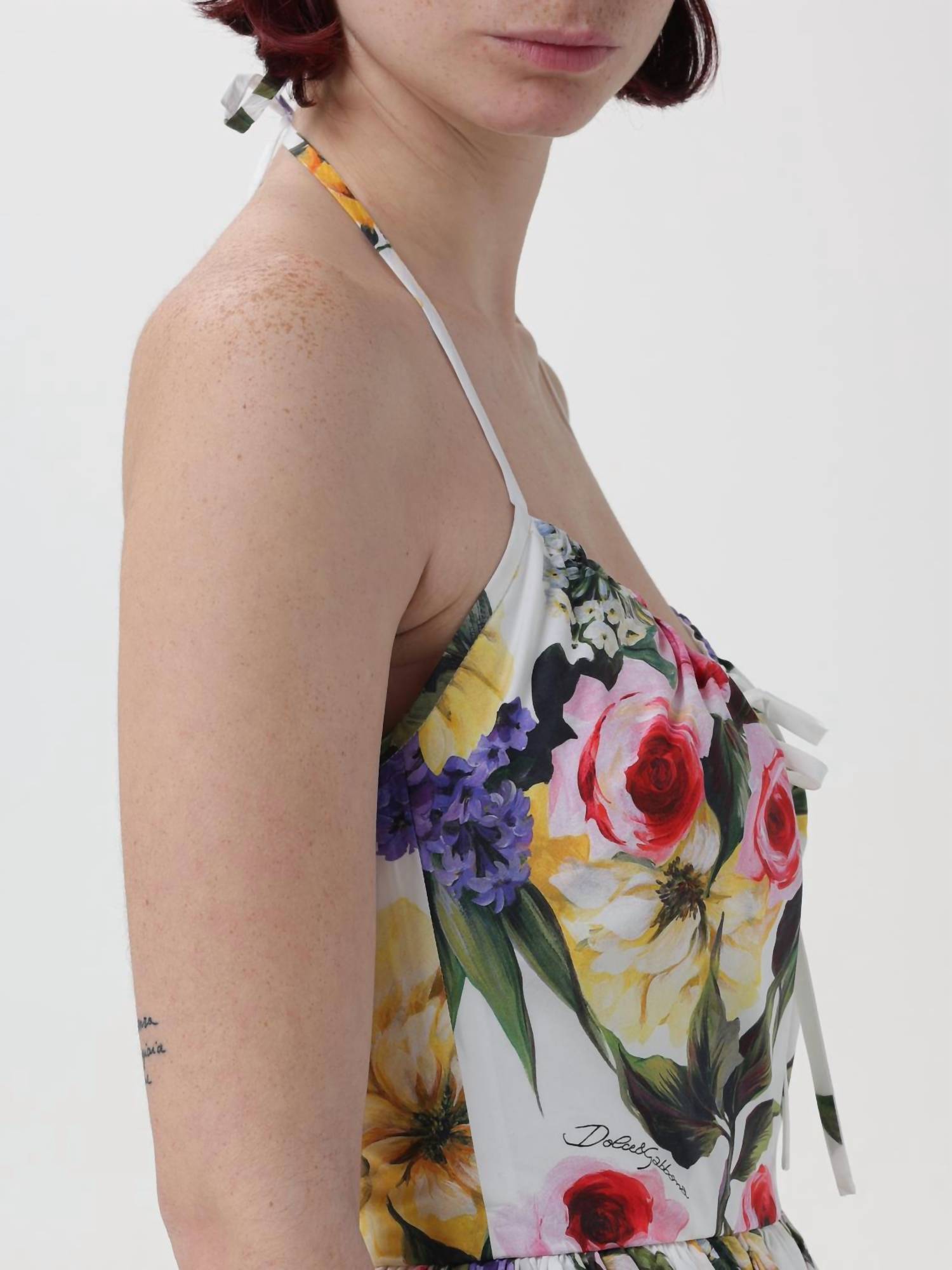 Dolce & Gabbana - Flower Halter Pleated Dress