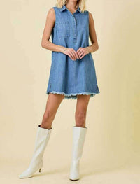 Day + Moon - JoJo Distressed Hem Dress