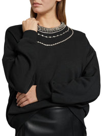Cinq A Sept - Layered Necklace Brandy Pullover Sweater