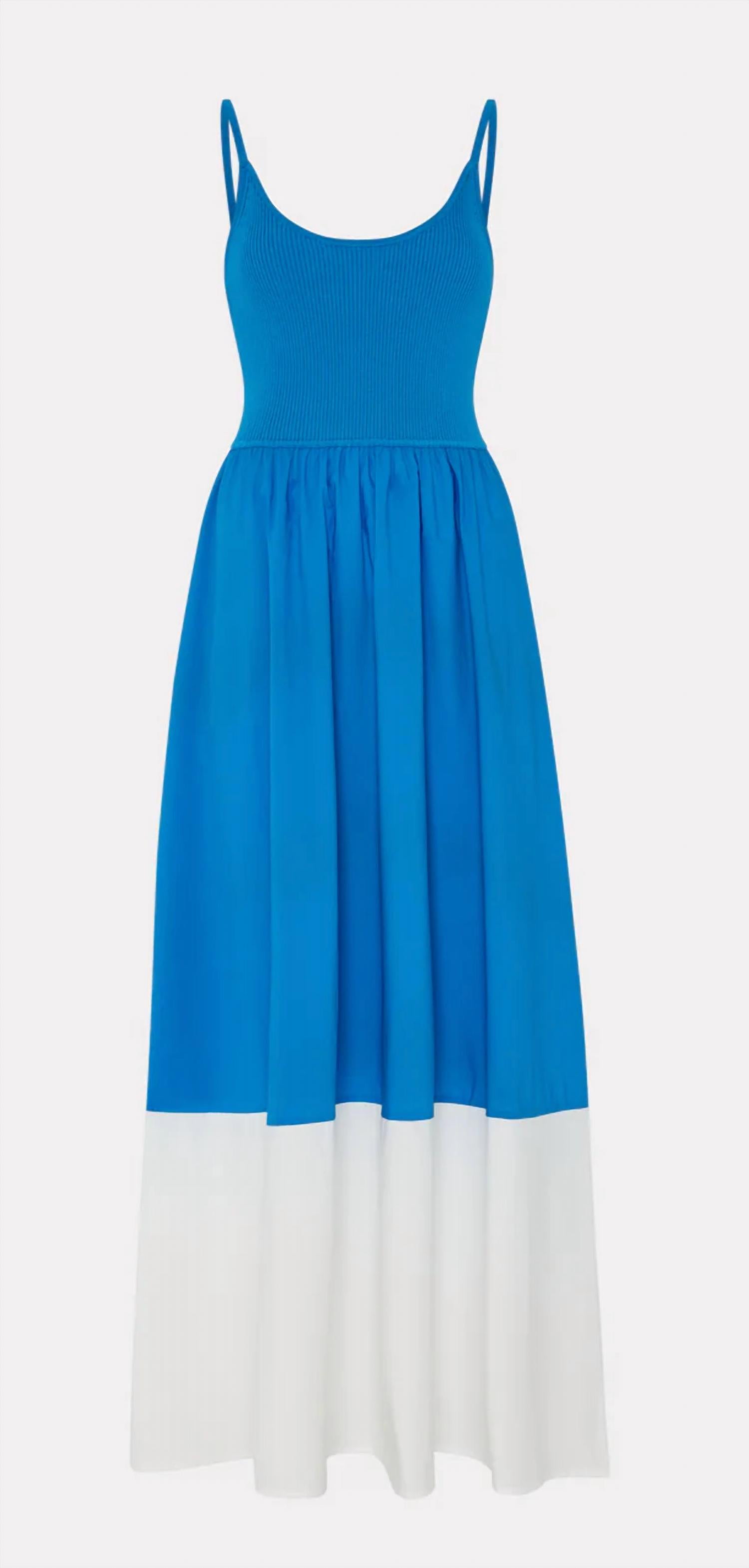 Milly - Cami Knit Poplin Blocked Midi Dress