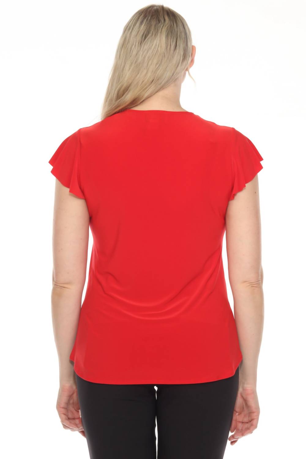 Joseph Ribkoff - Short Flutter Sleeve Round Neck Top