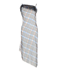 Salvatore Ferragamo - Women's Organza Plaid-check Midi Dress