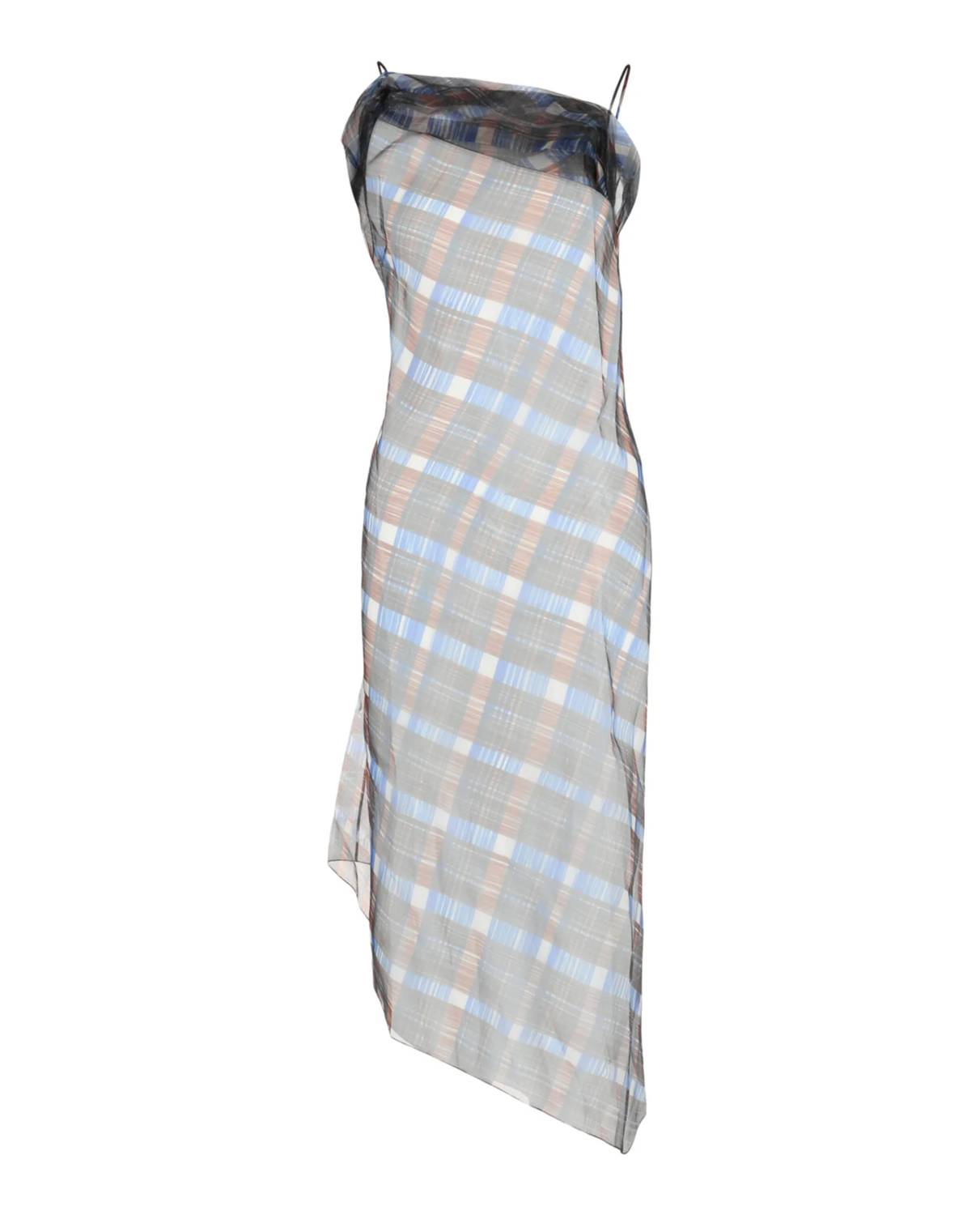 Salvatore Ferragamo - Women's Organza Plaid-check Midi Dress