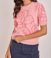 Bon - Camellia Floral Sweater Top
