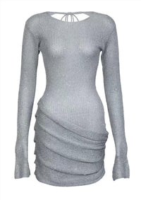 Bananhot Jones Mini Dress in silver glitter - women's dress - view 4