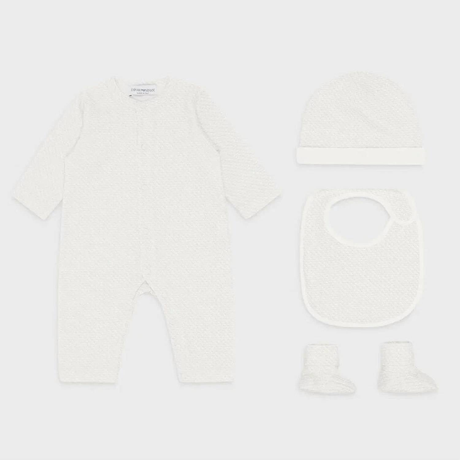 Emporio Armani - Kids' Eagle Booties, Bib, Romper And Beanie