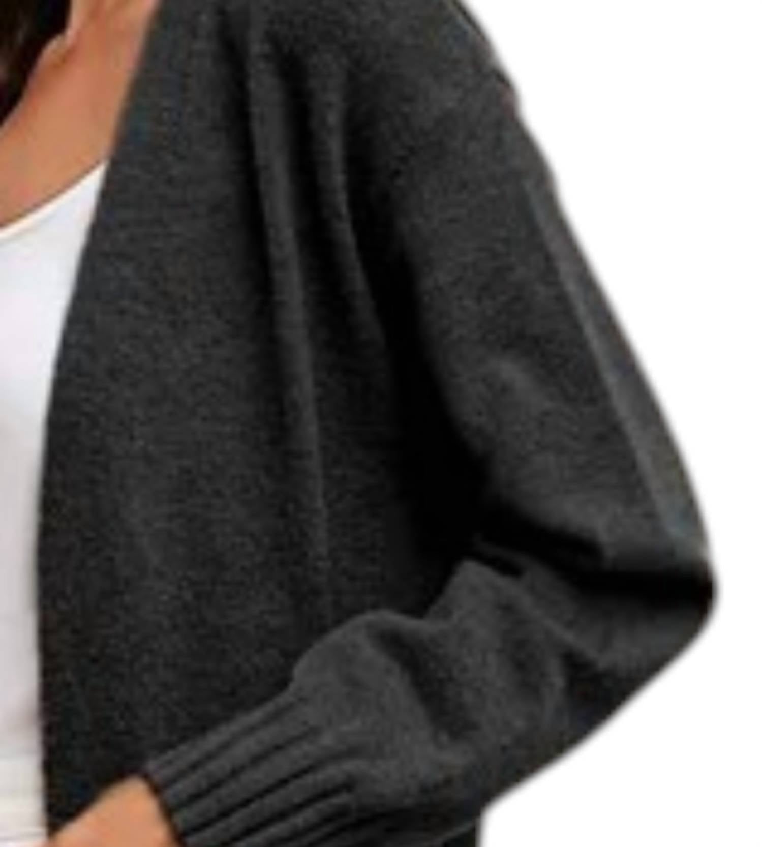 AnnieWear Wool Blend Maxi Cardigan in charcoal grey - women's cardigan