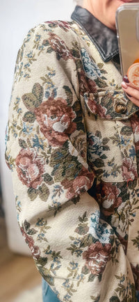 Little Daisy Closet - The Floral Print Zip Up Jacket