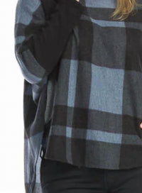 Papillon - Plaid Poncho Style Cowl Neck Sweater