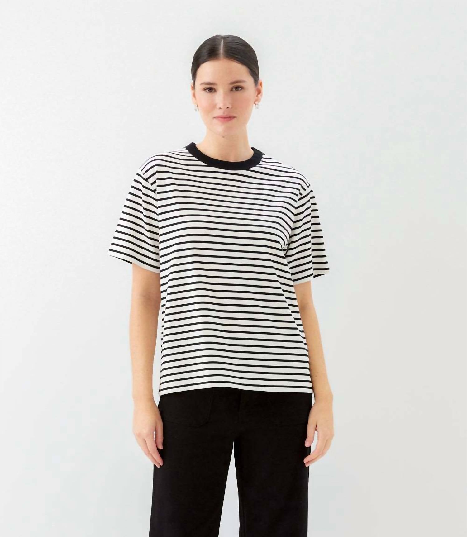 Karen Kane - Stripe Short Sleeve Top