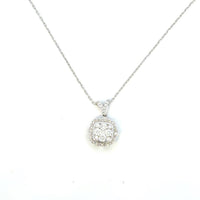 Aamiaa - 0.61 Carat Natural Diamond Cushion Halo Cluster Pendant