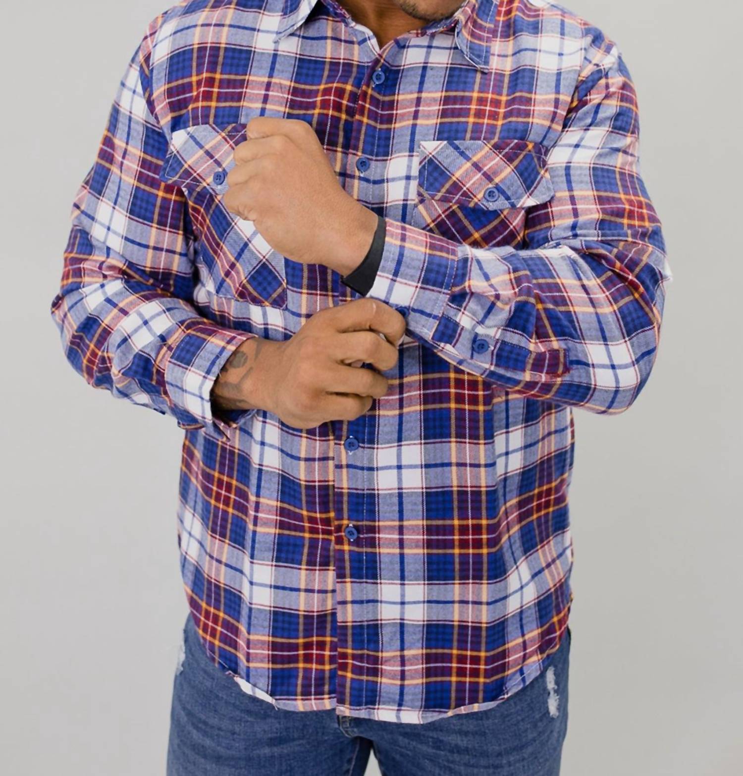Weiv - Plaid Long Sleeve Button Down Shirt
