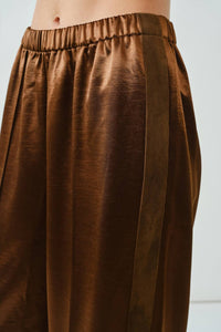 Aaron & Amber Milo Satin Comfy Straight Pants in brown - women's pants - view 4