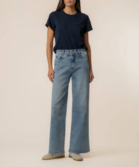 KUT FROM THE KLOTH Meg High Rise Wide Leg Jeans in zenith with medium base wash - women's jeans