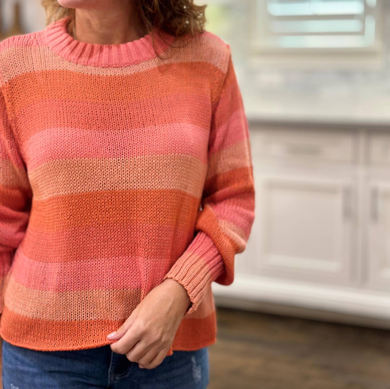 Wooden Ships - Harper Cropped Striped Crew Sweater