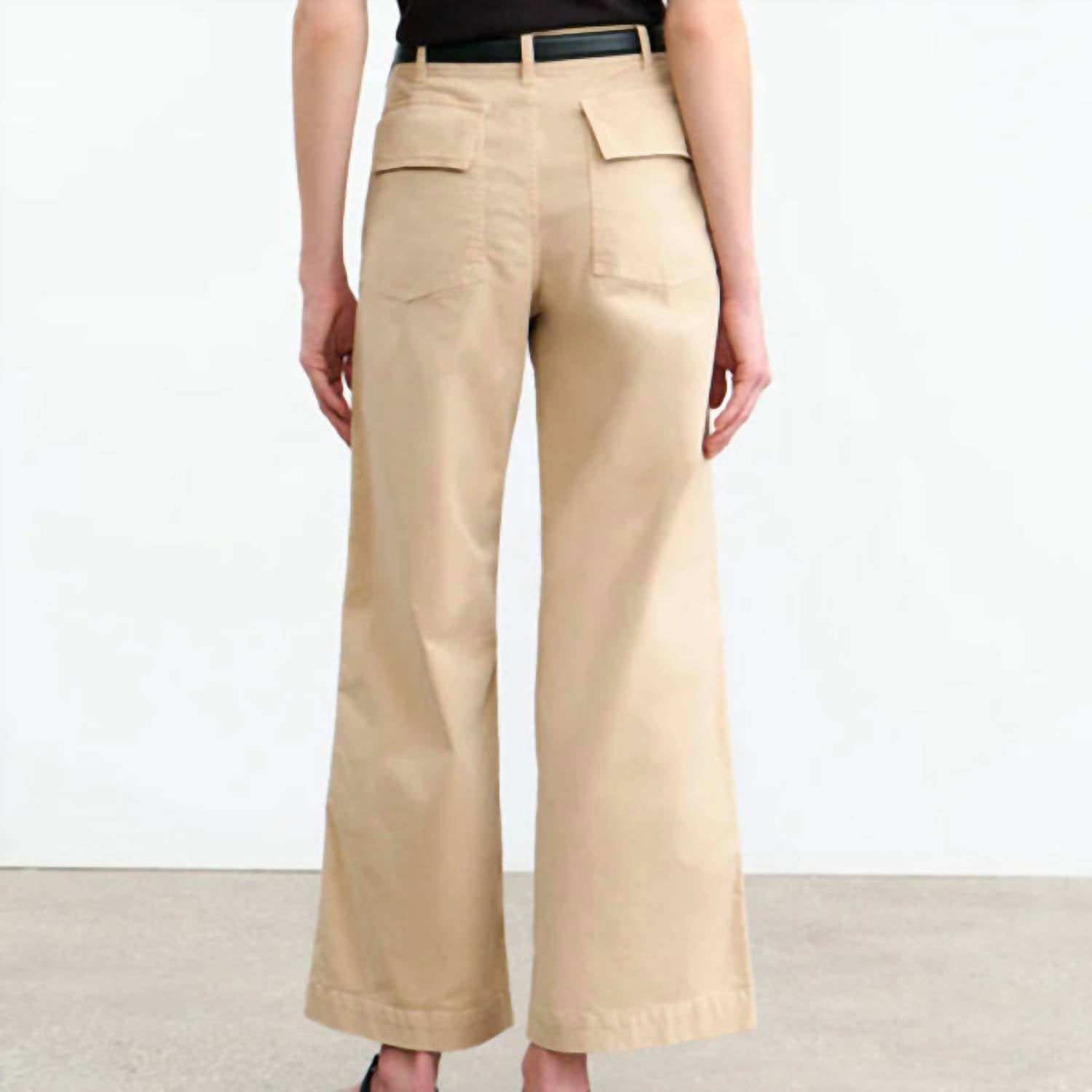 NILI LOTAN Leon Boy Pants in sandstone - women's pants - detail view