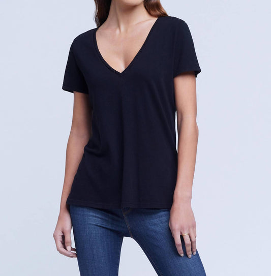 L'Agence - Daija Relaxed V-Neck Tee