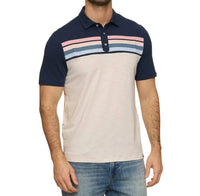 Flags & Anthem Ruskin Slub Polo in navy multi - men's shirt