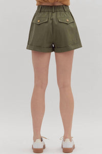 Entro - Nellie High-waist Rolled Cuff Shorts