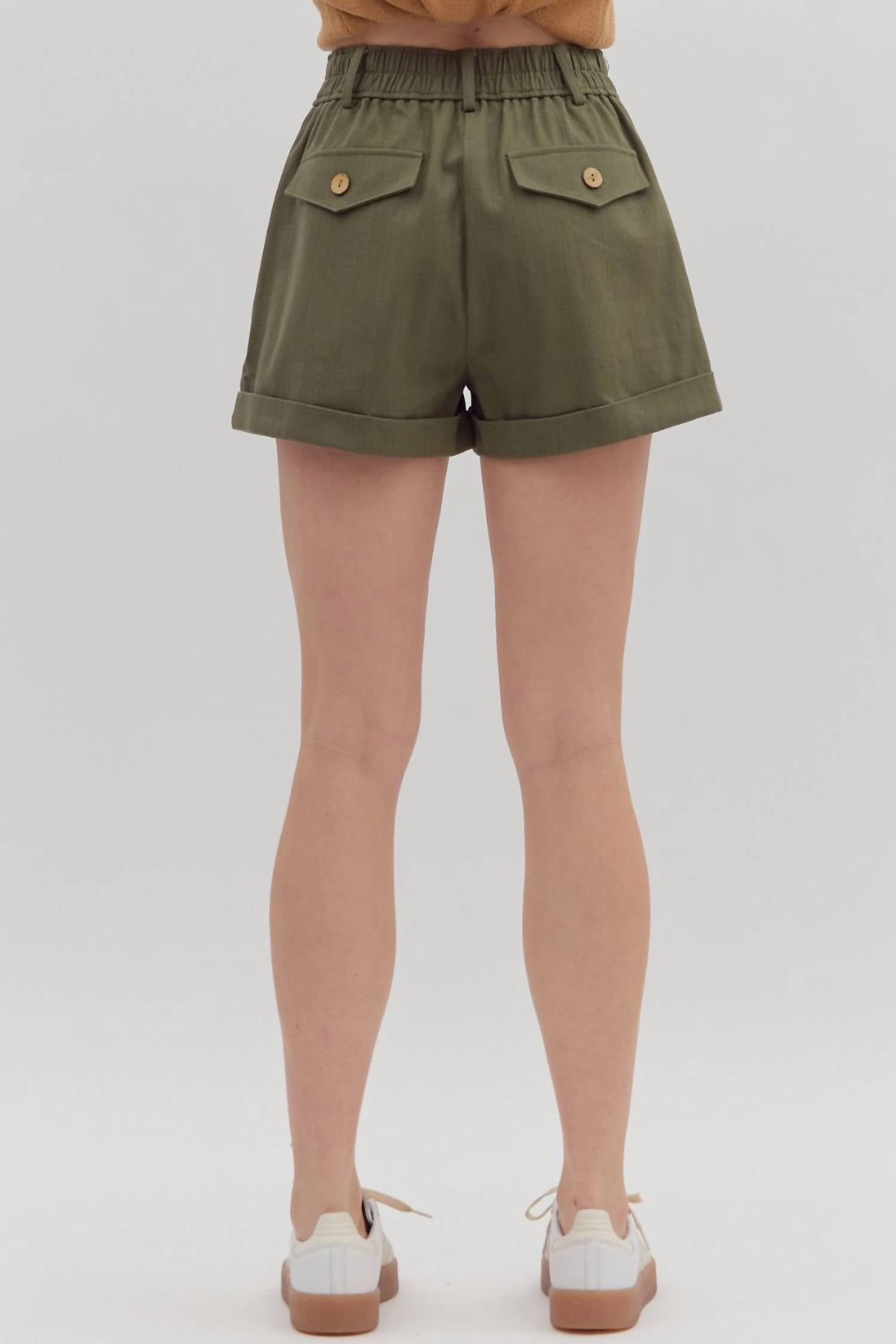 Entro - Nellie High-waist Rolled Cuff Shorts