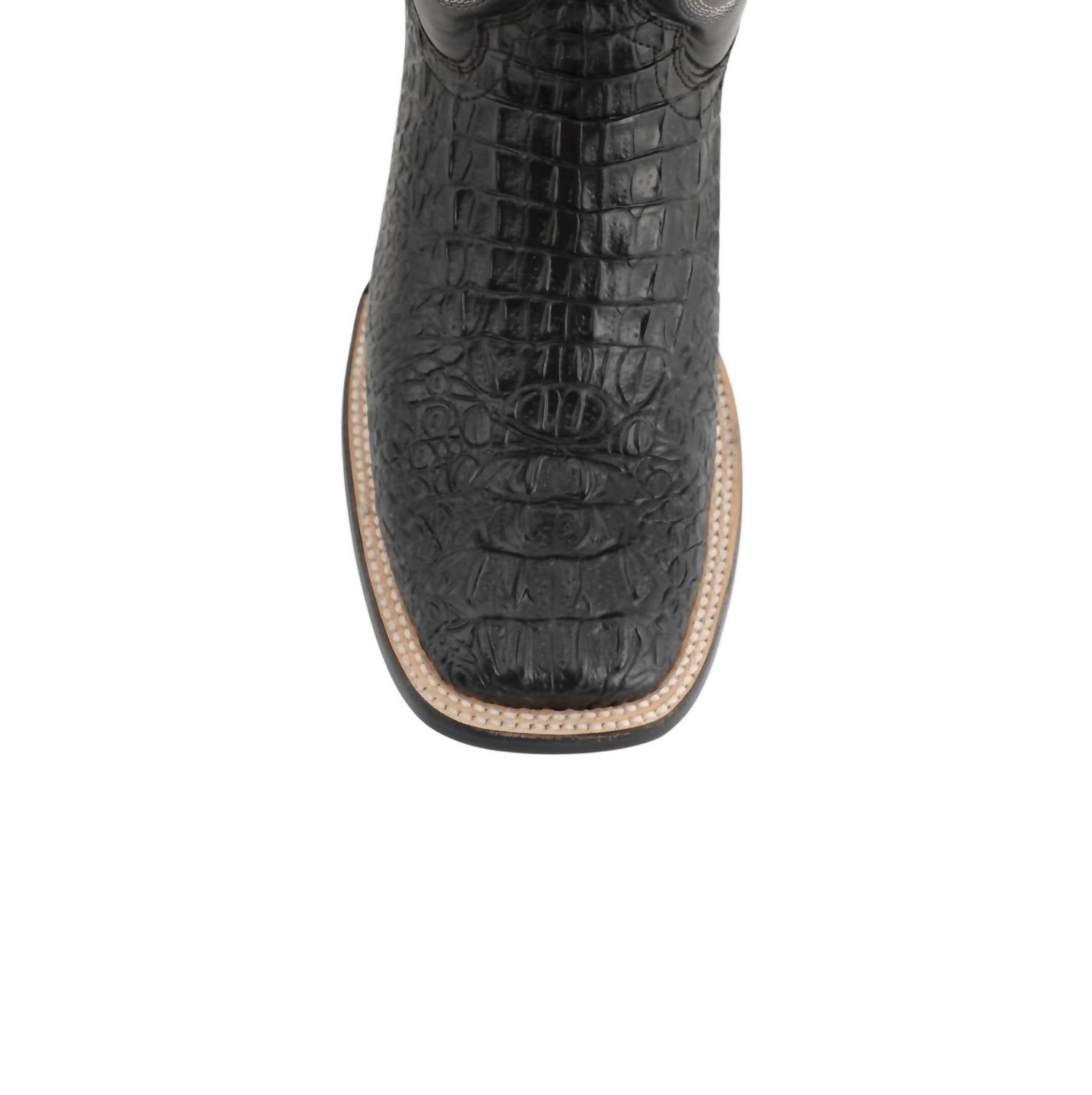 Ferrini Men's Caiman Crocodile-print Western Boots in black - men's boots - alternate view