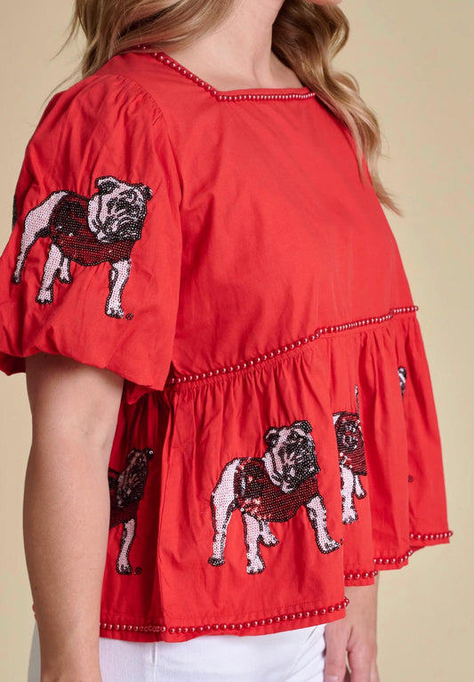 Stewart Simmons - The Puff Sleeve Peplum Top Georgia