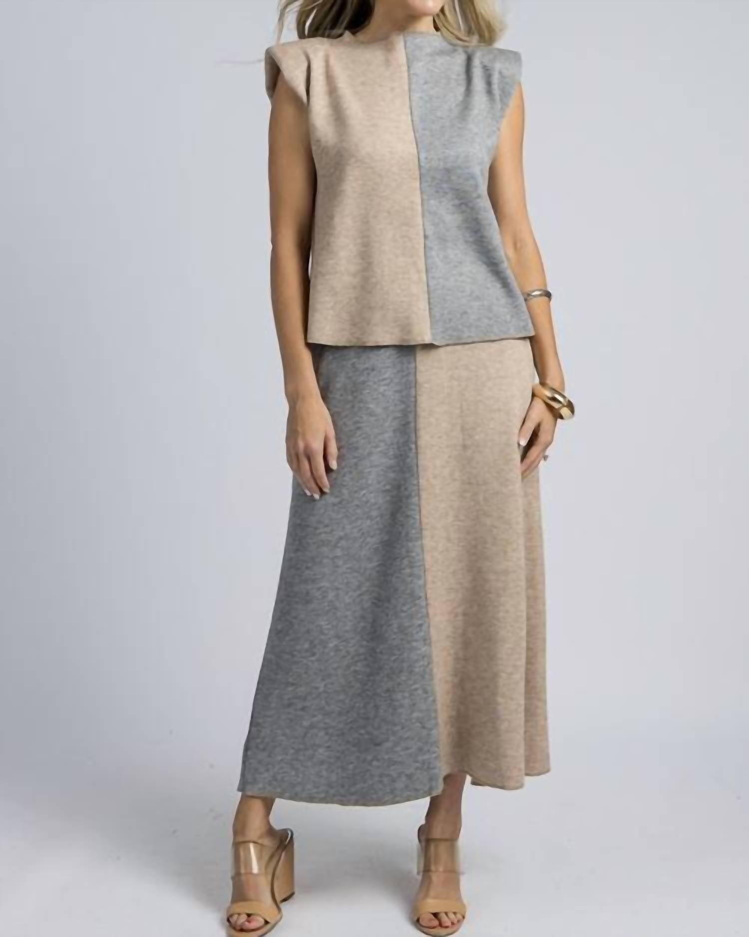 See And Be Seen - Color Block Skirt Set