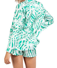 Edit By Nine - Lucia Palm Print Satin Blazer