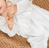 Viverano Organics - Kids' Organic Eyelet Baby Romper With Matching Headband